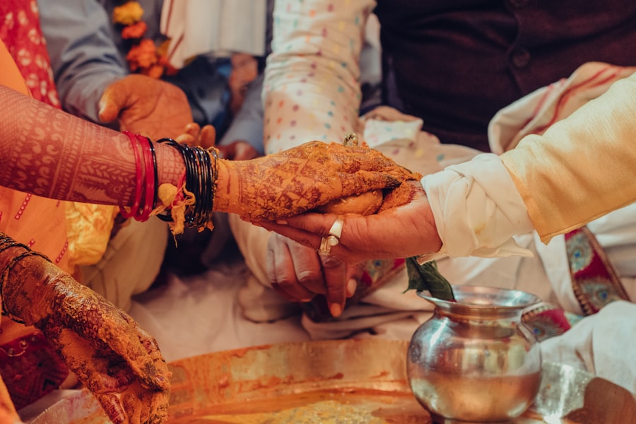 Priest conducting a Hindu wedding ceremony