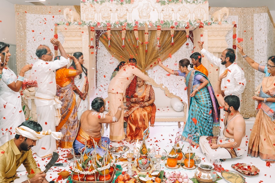 Pandit guiding the couple through sacred rites