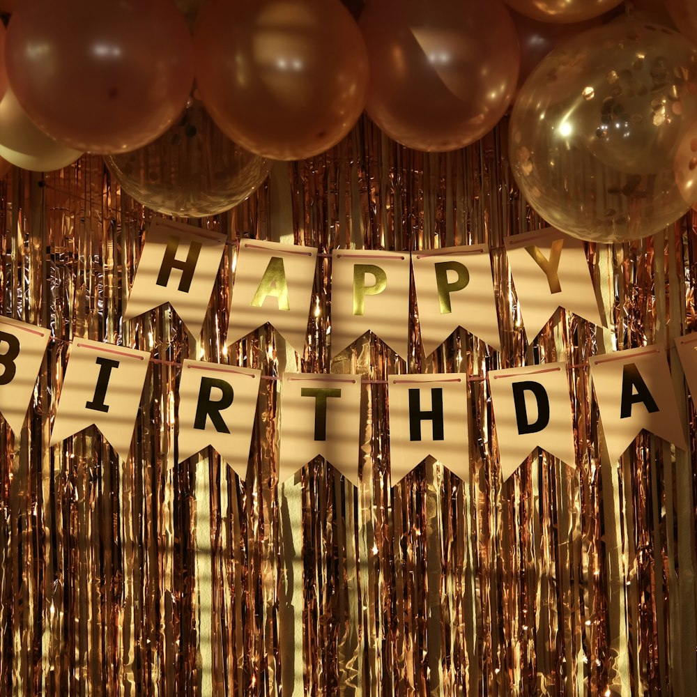 Happy birthday banner with balloons